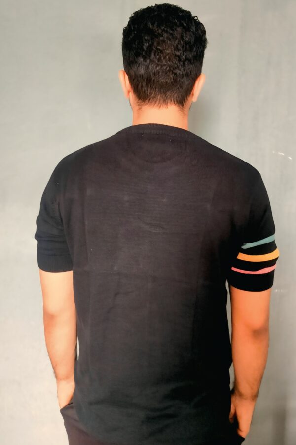 Premium Knit Polo T-Shirt  -Black - Image 3