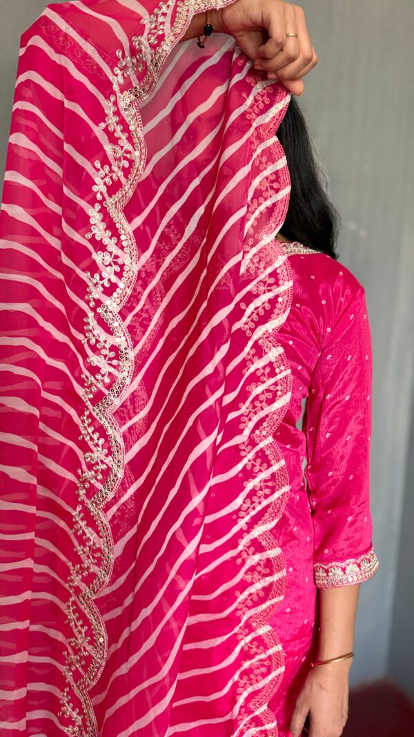 Premium Pink Embroidered Kurta Set with Dupatta