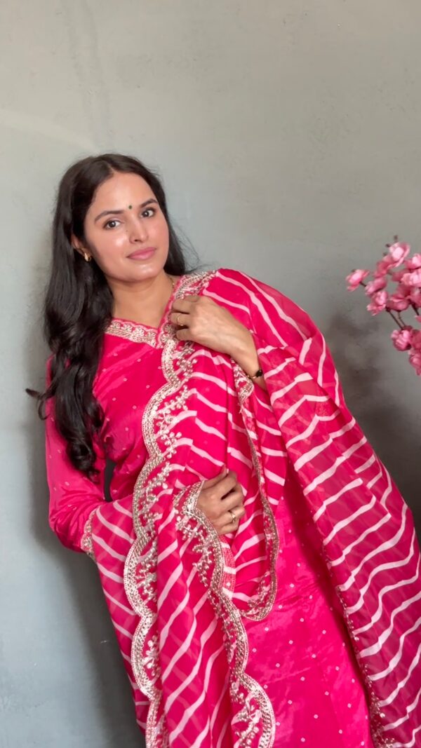 Premium Pink Embroidered Kurta Set with Dupatta
