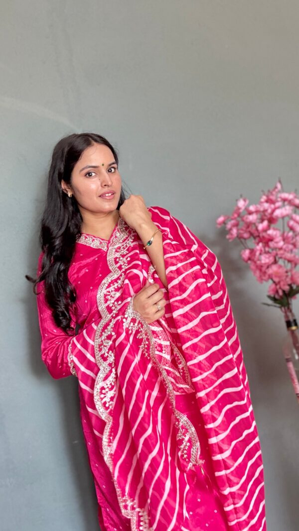 Premium Pink Embroidered Kurta Set with Dupatta
