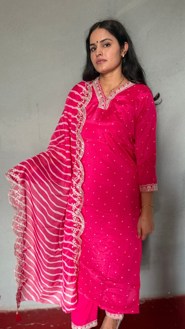 Premium Pink Embroidered Kurta Set with Dupatta – Elegant Women’s Ethnic Wear