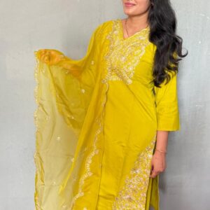 Premium Pink Embroidered Kurta Set with Dupatta